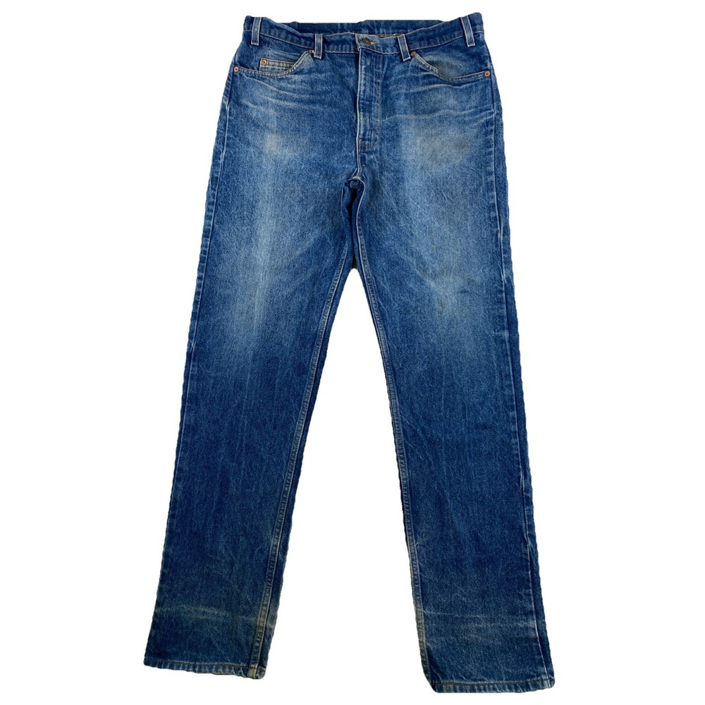 Vintage Levi's 505 Orange Tab Blue Denim Jeans USA 90's Distressed Men's 38x34